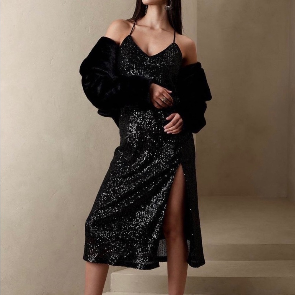 Black Sequence Banana Republic Dress